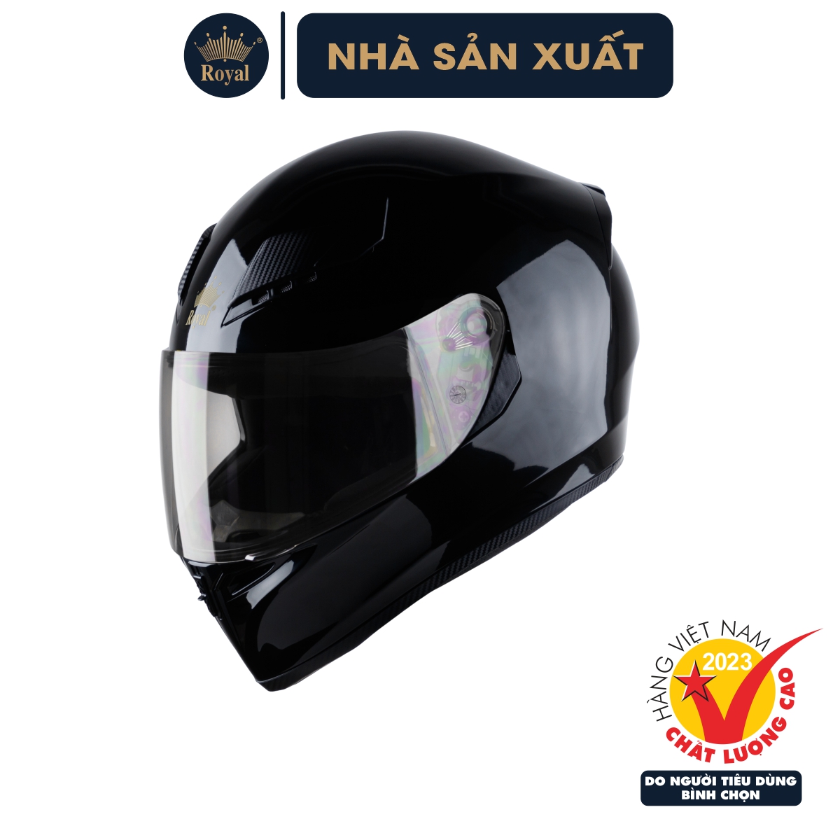 Nón Bảo Hiểm Fullface Royal M138B Trơn Cằm Nhọn, Lót Nón Kháng Khuẩn, Có Thông Gió, Hàng Chính Hãng, Bảo Hành 12 Tháng