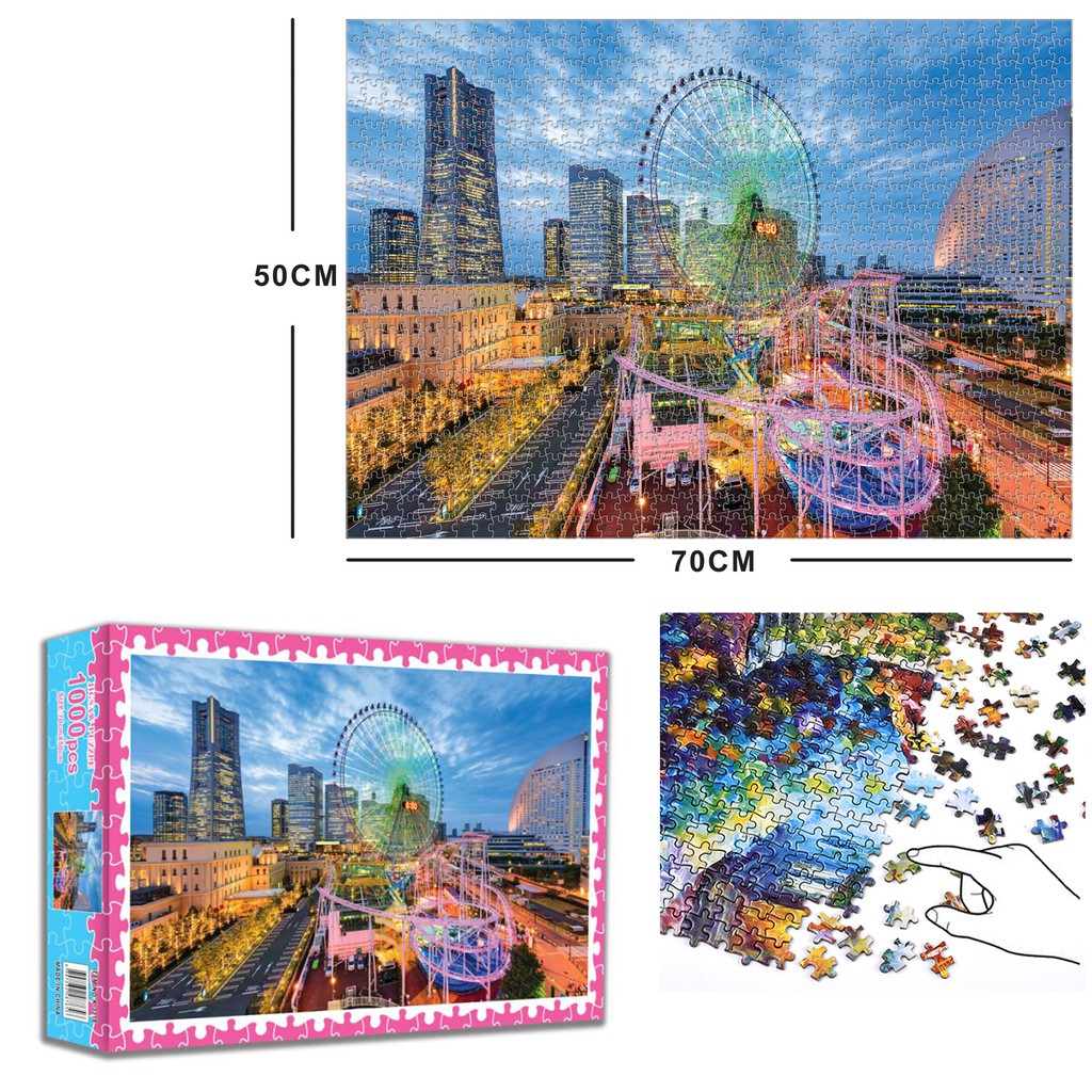 Bộ tranh ghép xếp hình 1000 pcs jigsaw puzzle ferris wheel cao cấp-h46