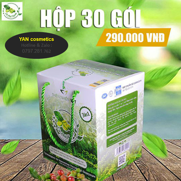 Freeship MAX-Voucher từ 1990.000 giảm 25k[ COMBO 4 HỘP ] HỘP LỚN 30 GÓI CÀ PHÊ XANH GIẢM CÂN - Vị ngọt nhẹ, dễ uống, không mất ngủ CÓ TEM ĐIỆN TỬ