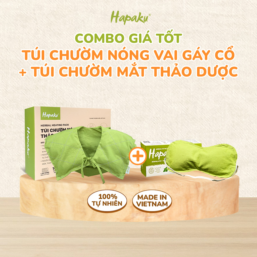 Combo Giá Tốt Túi Chườm Giảm Đau Mỏi Vai Gáy Hapaku Làm Nóng Bằng Lò Vi Sóng Và Túi Chườm Mắt Giảm Đau Nhức Mắt