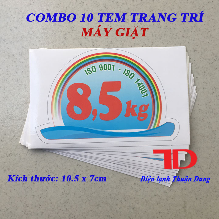 Combo 10 tem dán trang trí máy giặt loại 8.5kg