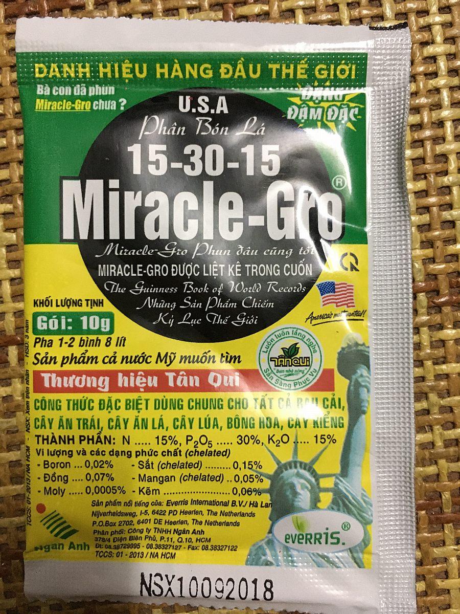 1 Gói phân bón lá 15-30-15 Miracle -Gro