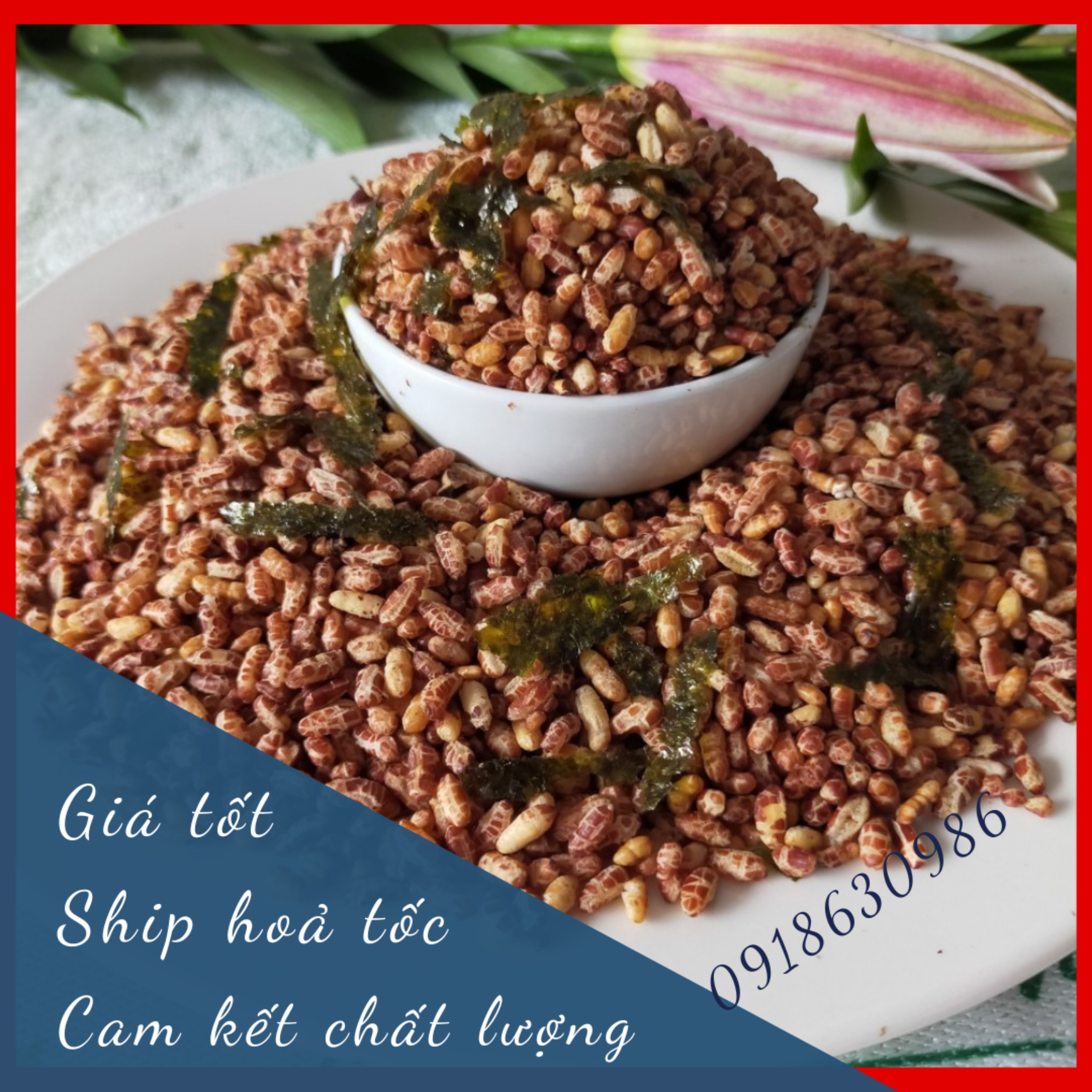 500gr gạo lứt sấy rong biển giòn rụm, thơm ngon vừa vị