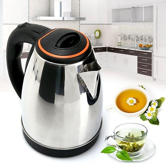 Ấm siêu tốc inox 1,8 lit electric kettle - ấm đun nước siêu tốc dung tích 1.8l - công suất 1500w - thân ấm inox 304 chống gỉ - đế tiếp điện xoay 360 độ - tự động ngắt cao cấp