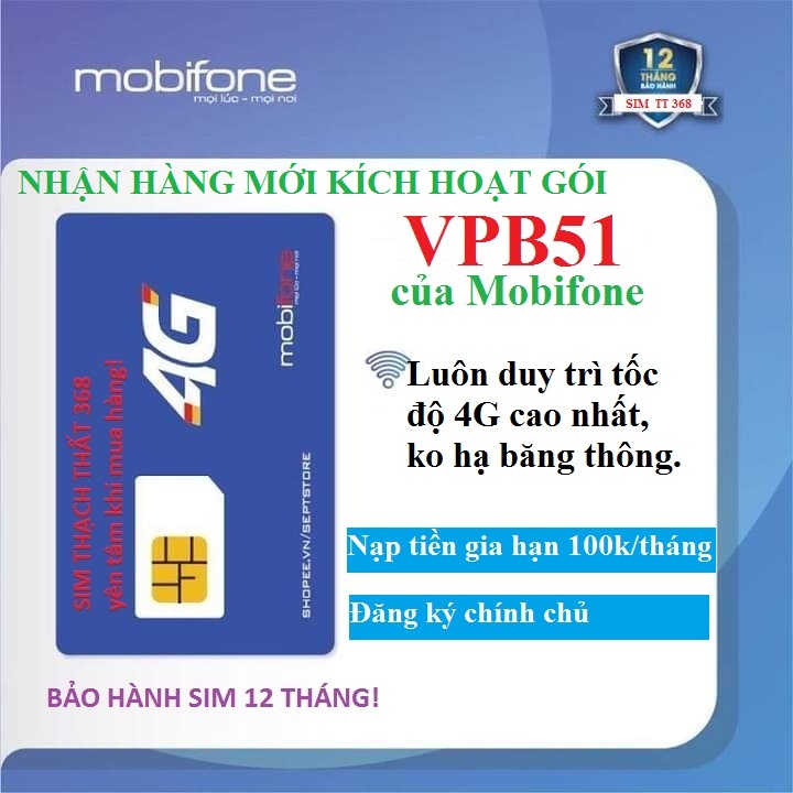 Sim 4g mobifone max băng thông tốc đô cao -nhận sim mới kích hoạt gói.
