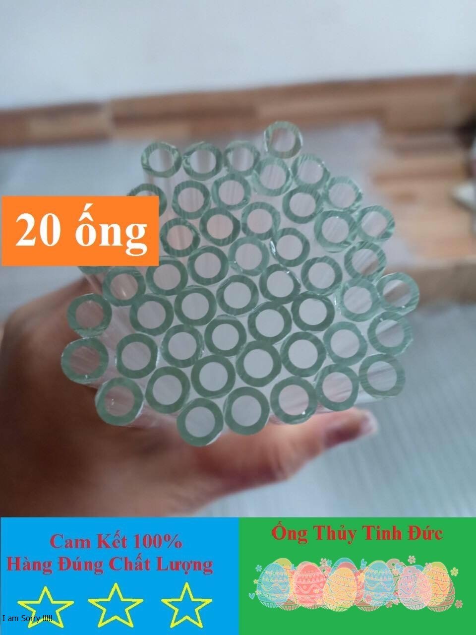 Combo 20 ống thủy tinh dài 20cm