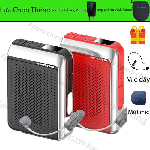 Máy Trợ Giảng không dây Aporo T18 Plus sóng 2.4 Công suất 30W , T30 UHF Bluetooth 5.0 Công suất 20W , Bảo hành 12 tháng