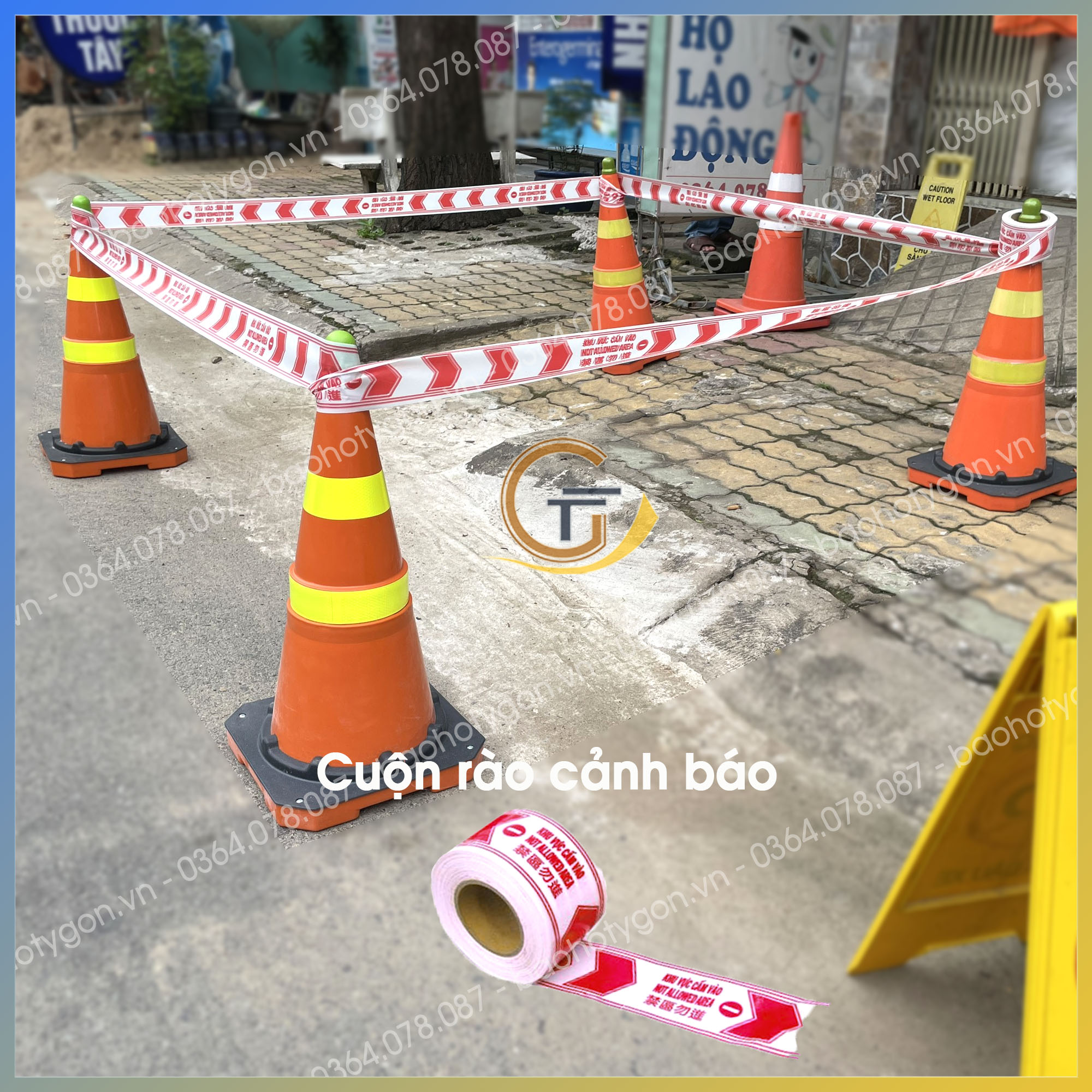 Dây cảnh báo, cuộn rào cảnh báo, dây rào, dây giăng cảnh báo nguy hiểm.