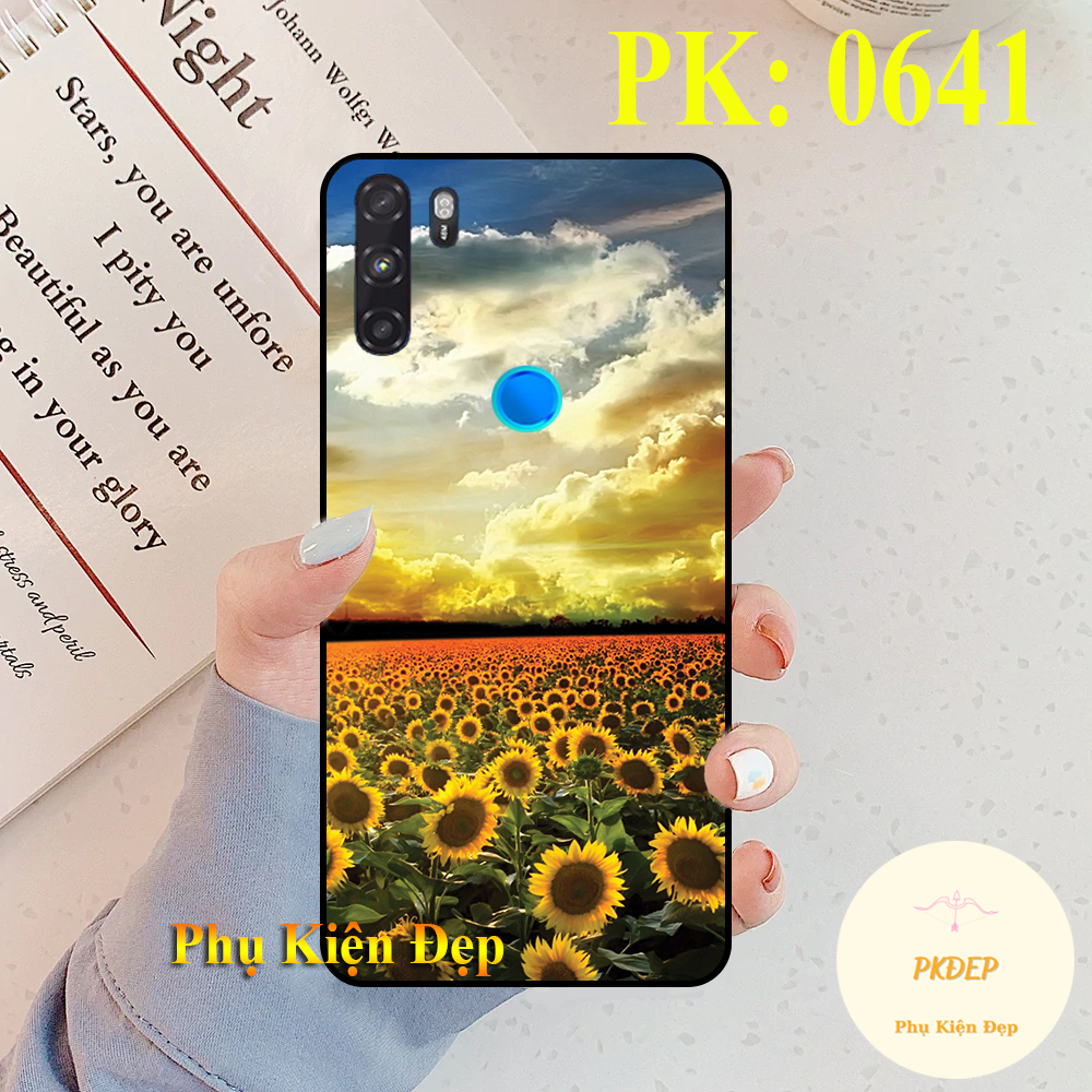 [HCM]Ốp lưng Vsmart Active 3 dẻo đen in hình hoa hướng dương
