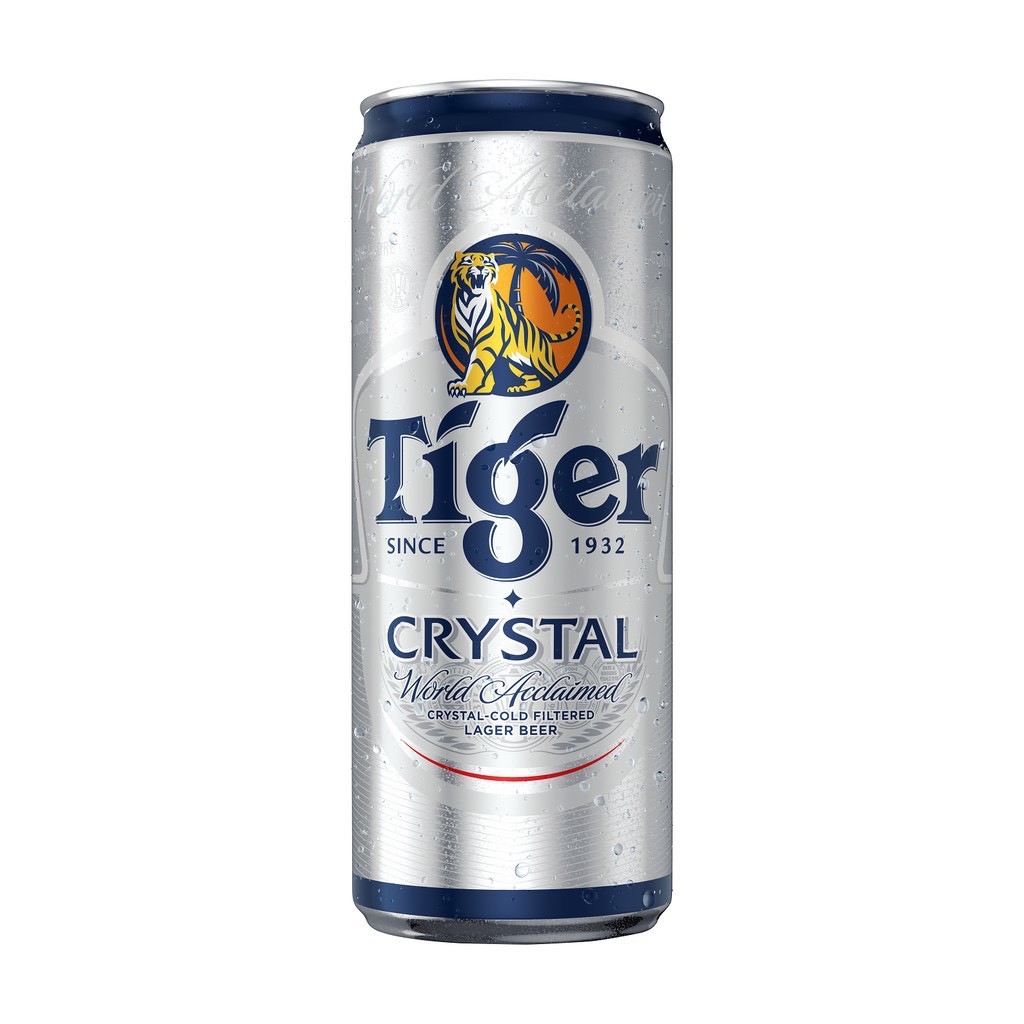 Bia Tiger Crystal Sleek 330ml - tiger bạc