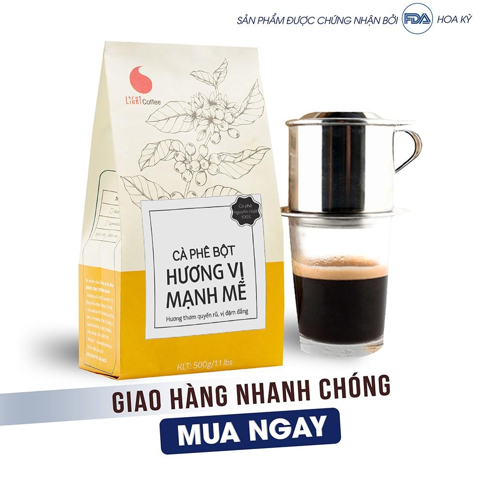 Cafe nguyên chất rang xay Hương vị mạnh mẽ Light Coffee Gói 500g