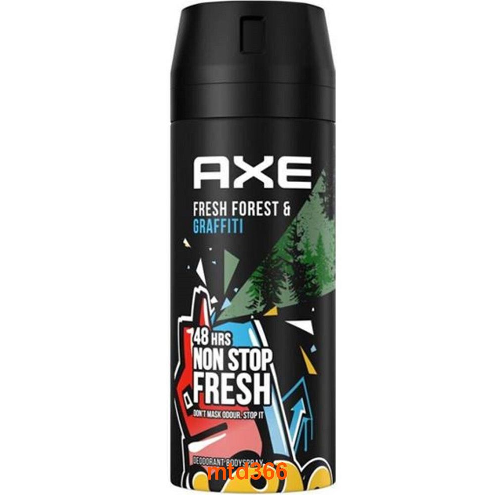 Xịt khử mùi axe 150ml fresh forest & graffiti