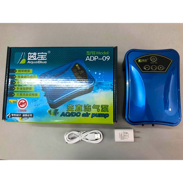 Máy sủi oxy tích điện aquablue adp - sủi oxi cho bể cá