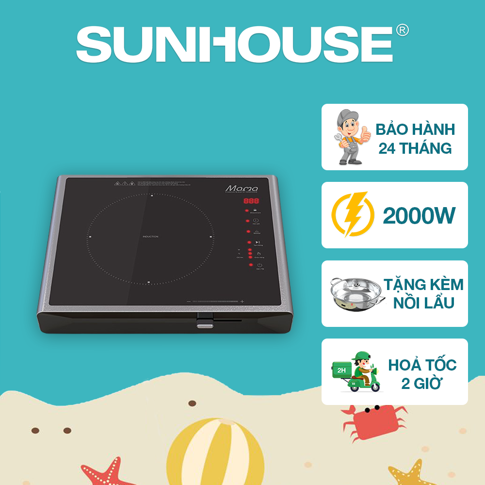 Bếp từ đơn cảm ứng sunhouse mama shd6880 - bảo hành 24 tháng