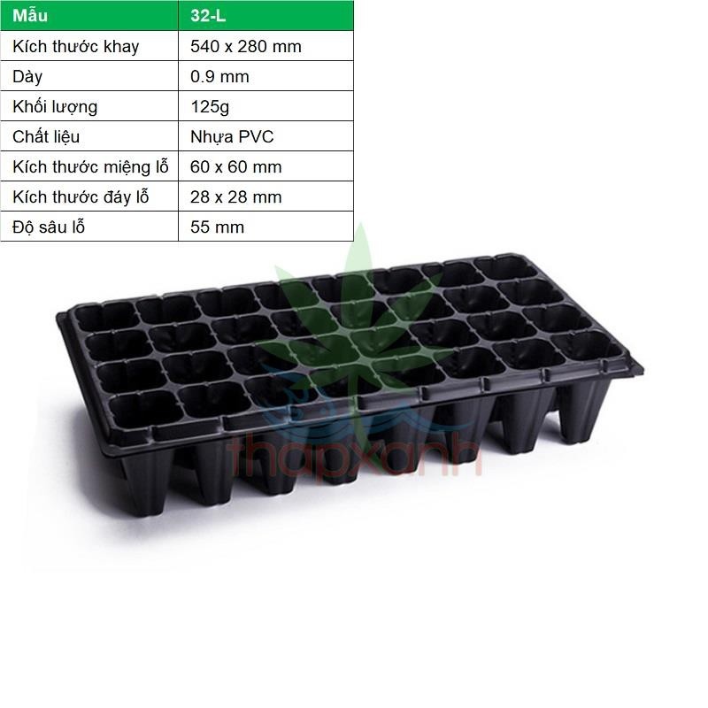 Bộ 5 Khay nhựa ươm cây 32 lỗ Vỉ ươm hạt giống Khay nhựa PVC ươm hạt rau hoa