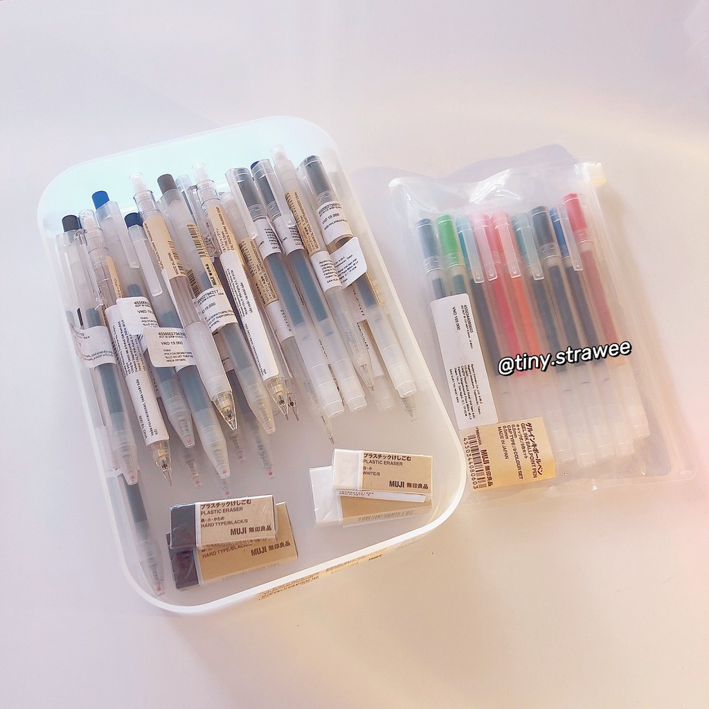 Bút bi bấm gel ngòi 0.5 muji đủ màu
