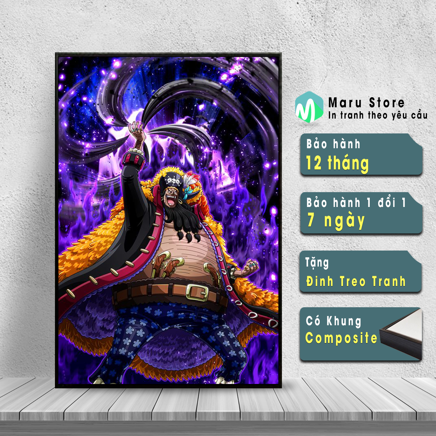 Tranh One Piece Kaido Treo Tường Tranh Canvas Anime Có Khung