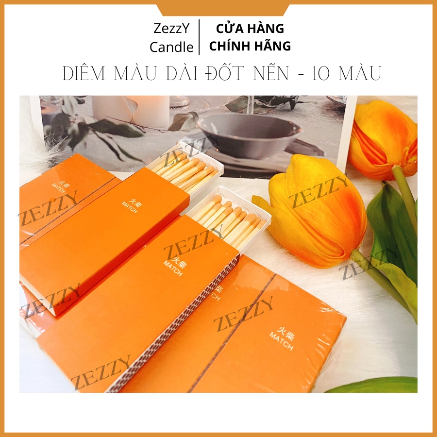 Diêm đốt nến thơm đủ màu dài 8cm trang trí nhà cửa decor phòng ngủ