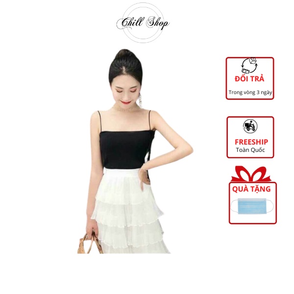 Áo hai dây sợi bún, áo body thun gân chất cotton freesize CHILL SHOP