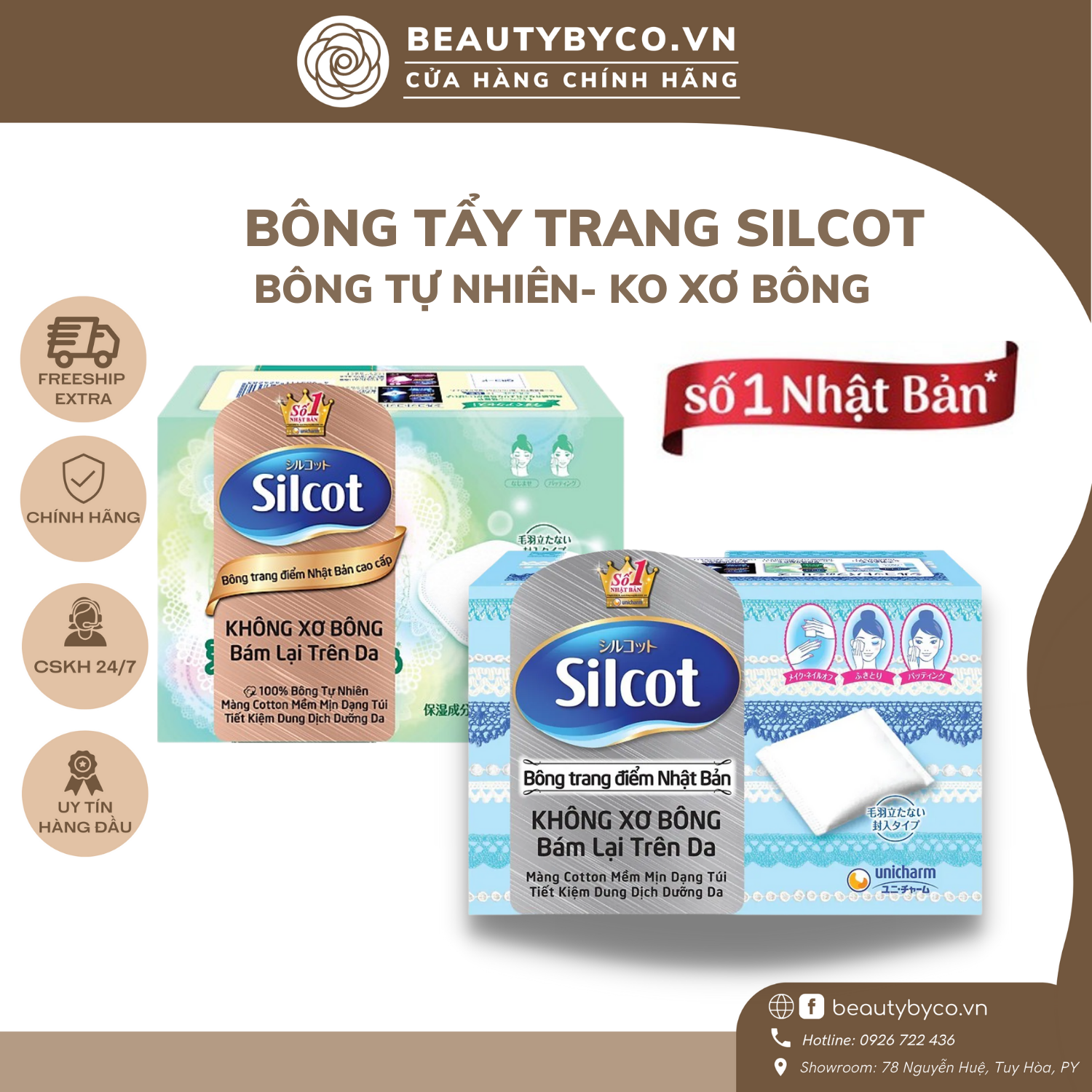 Bông tẩy trang Silcot 66 miếng và Silcot 82 miếng Nhập Khẩu Nhật Bản