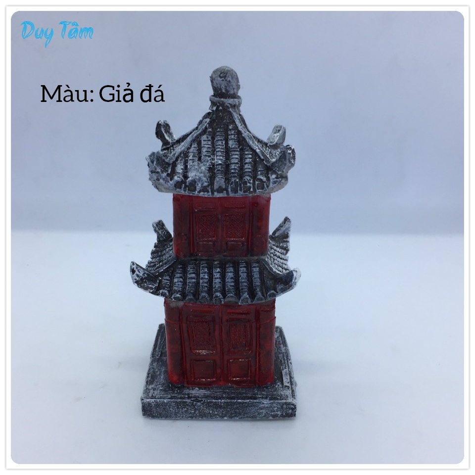 Tiểu cảnh đẹp, mini để bàn, hồ bán cạn, thác nước, non bộ, thủy sinh, phụ kiện trang trí sân vườn, sen đá, bonsai, terrarium. TC013- Mô hình tháp văn xương.