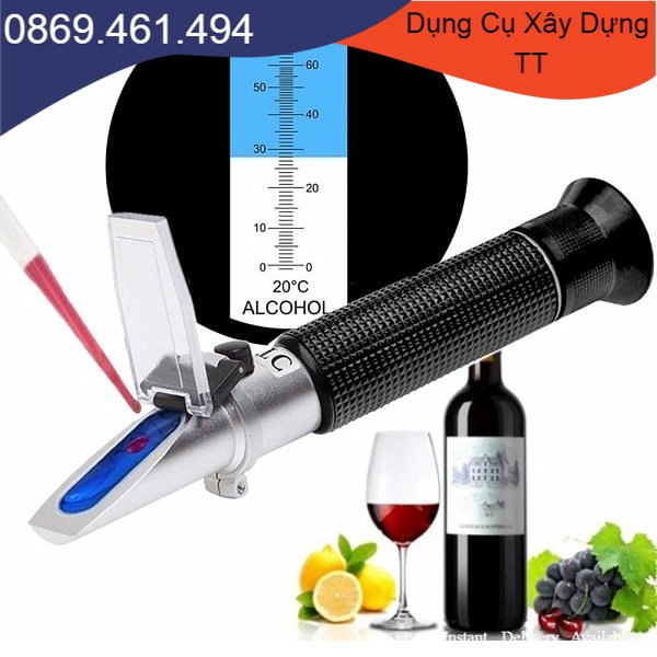 Khúc xạ kế đo nồng độ cồn 0 - 80% ATC trong dung dịch,rượu bia-Máy đo nồng độ cồn, kiểm tra nồng độ cồn