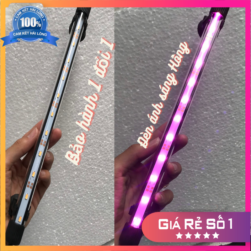 Đèn hồ cá đèn chìm màu hồng 30cm có công tắt loạt tốt