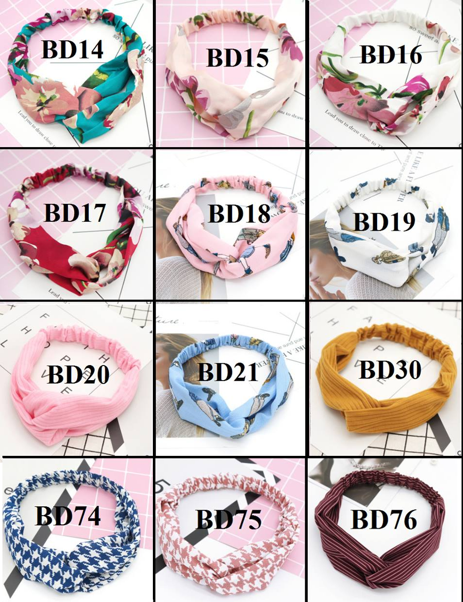 Combo 5 băng đô turban - màu ngẫu nhiên