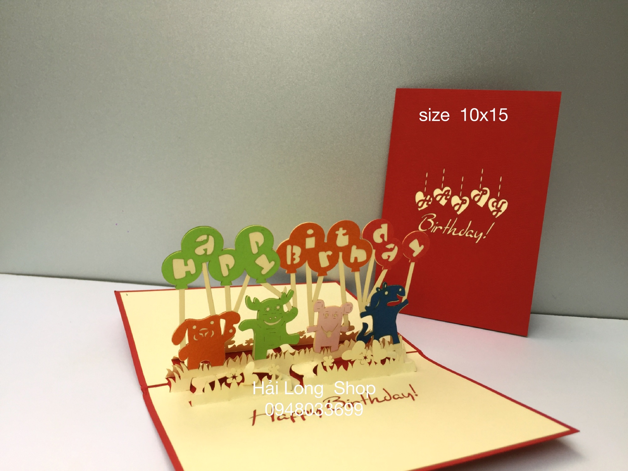 Bầy Thú cầm bóng - Sinh Nhật - Birthday - Thiệp 3D