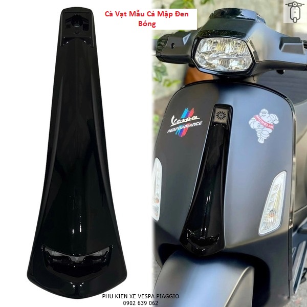 Cà vạt mẫu cá mập đen bóng cao cấp cho vespa sprint primavera