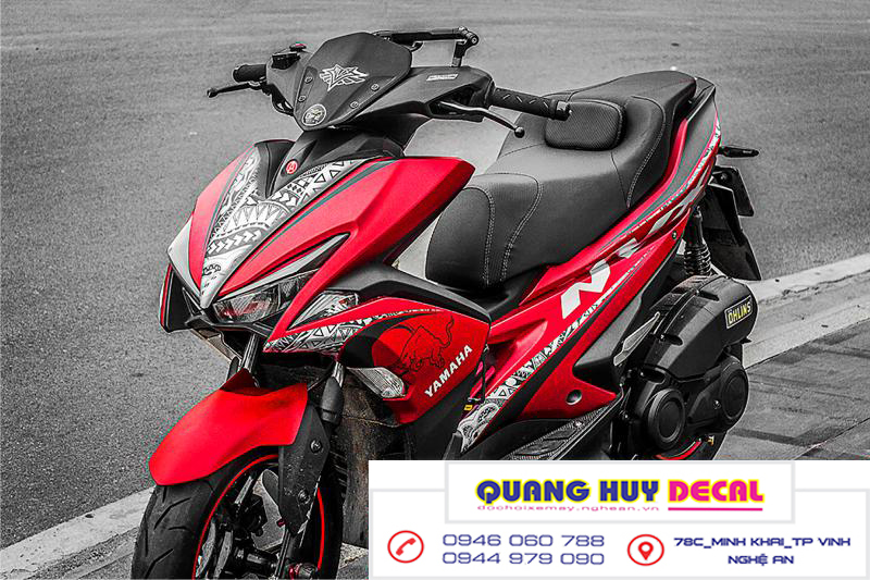 Tem trùm NVX đỏ xám - Độ dán team trùm decal xe máy NVX đỏ xám - Team trùm decal xe máy NVX rẻ đẹp và chất