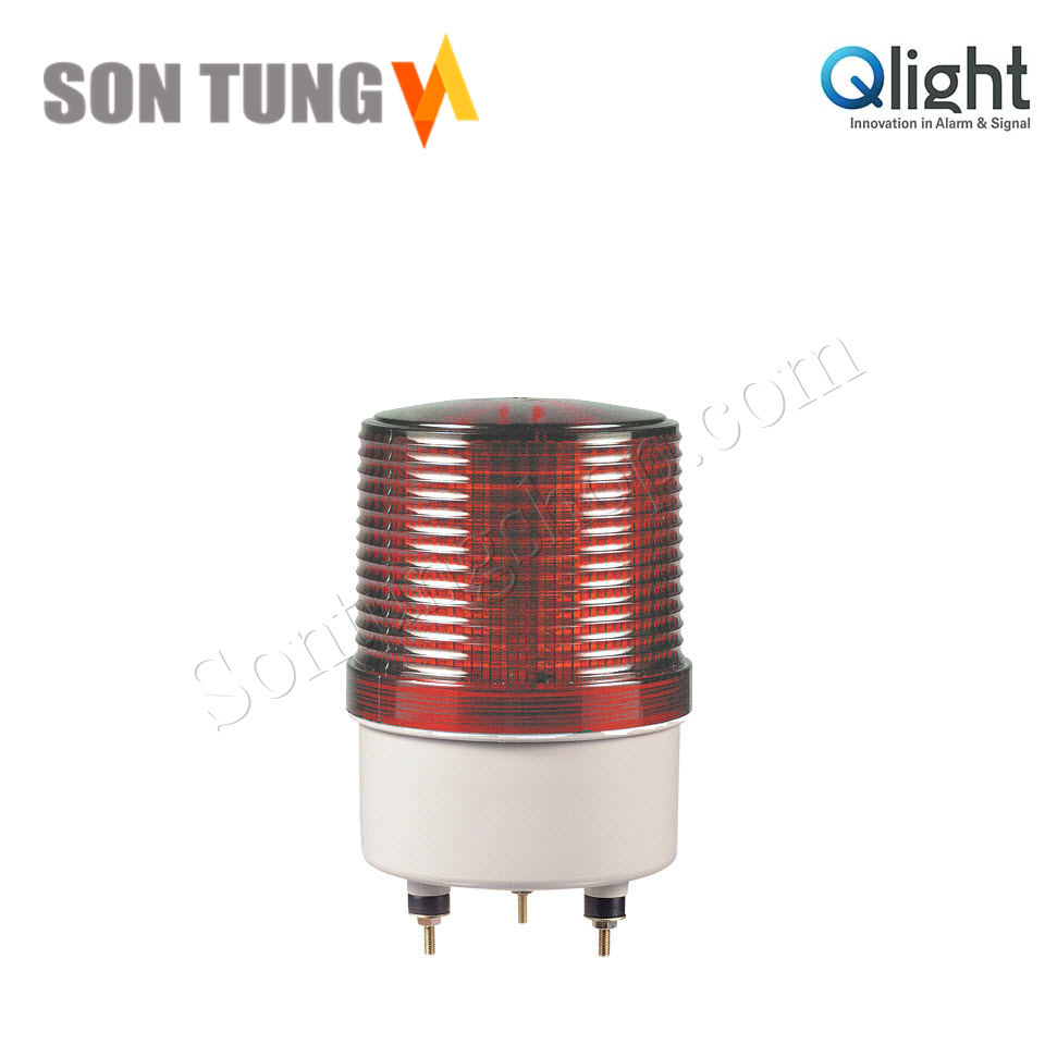 S100L-220-R Đèn quay tín hiệu cảnh báo Qlight Hàn Quốc - Φ100 - Bóng LED - IP44