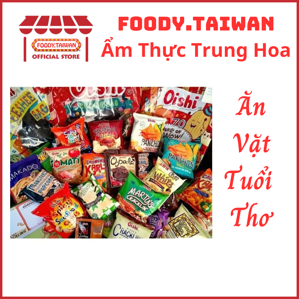 COMBO Đồ Ăn Vặt Tuổi Thơ Thần Thánh Siêu Ngon - Bimbim - Que Cay - Mỳ Tôm - Foody.Taiwan