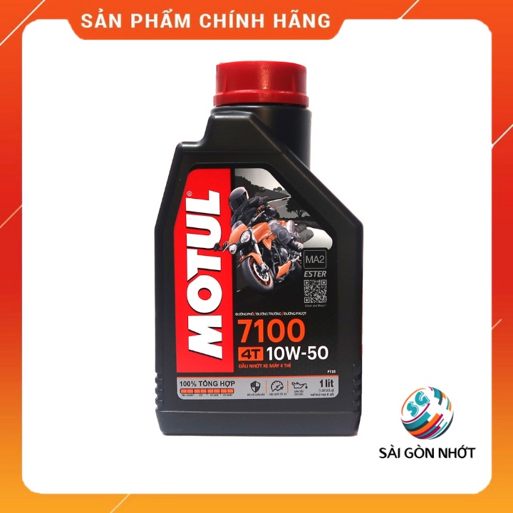 Dầu nhớt tổng hợp motul 7100 10w50 - cao cấp dùng cho xe số, xe côn tay