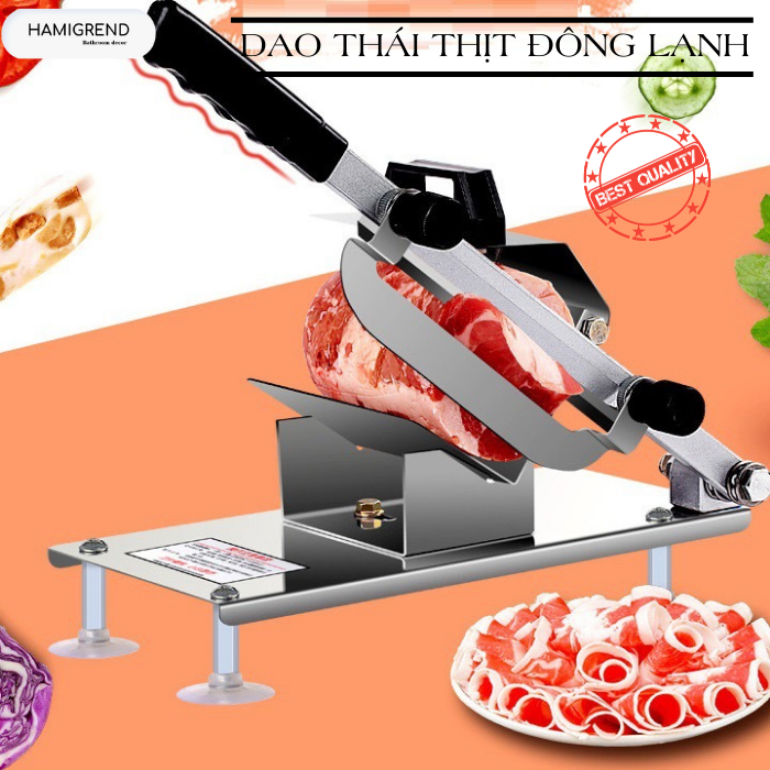 Máy cắt thịt đông lạnh điều chỉnh dày mỏng, dao thái thịt làm bếp đa thép không gỉ-hamigrend