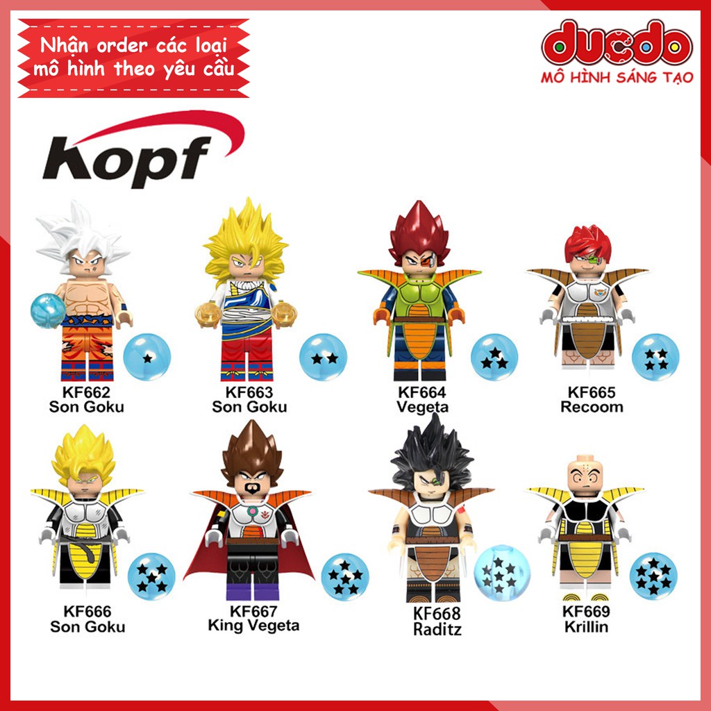 Minifigures các nhân vật 7 viên ngọc rồng mới - Đồ chơi Lắp ghép Mini Dragon Ball Goku KF6057 Mô hình