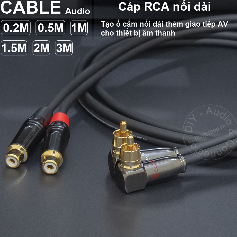 Dây av đực sang cái diy 0.2 đến 3 mét - cáp rca đực cái