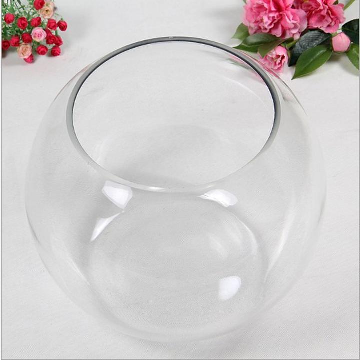 Chậu thủy tinh , bể cá mini để bàn loại dày D14H12