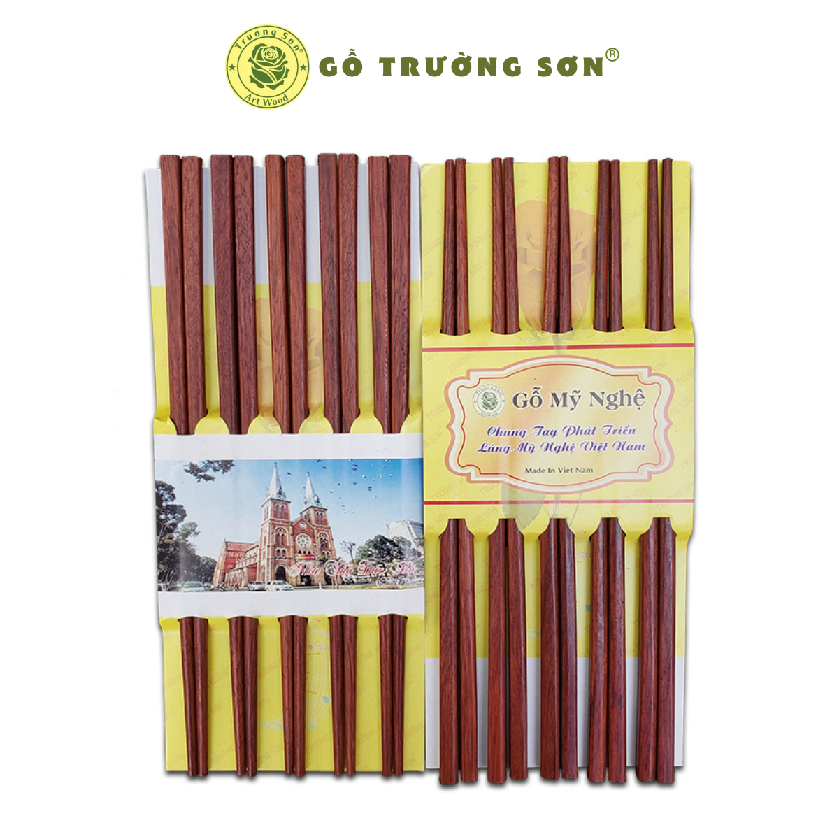 [HCM]10 Đôi Đũa Gỗ Sơn Trà Dùng Trong Bàn Ăn - Đồ Gỗ Nhà Bếp Thương Hiệu Trường Sơn