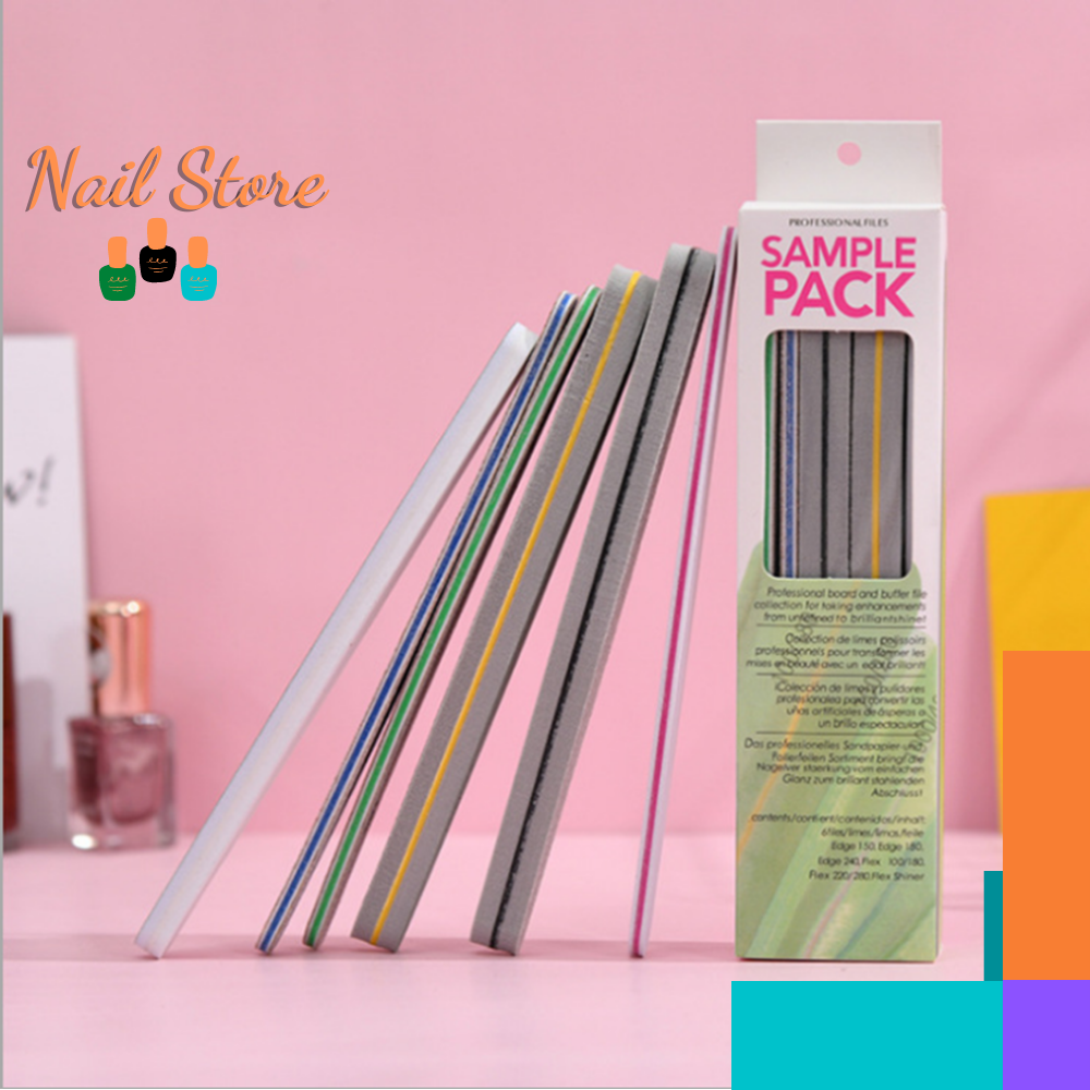 Bộ 6 cây dũa móng, đắp bột sample pack