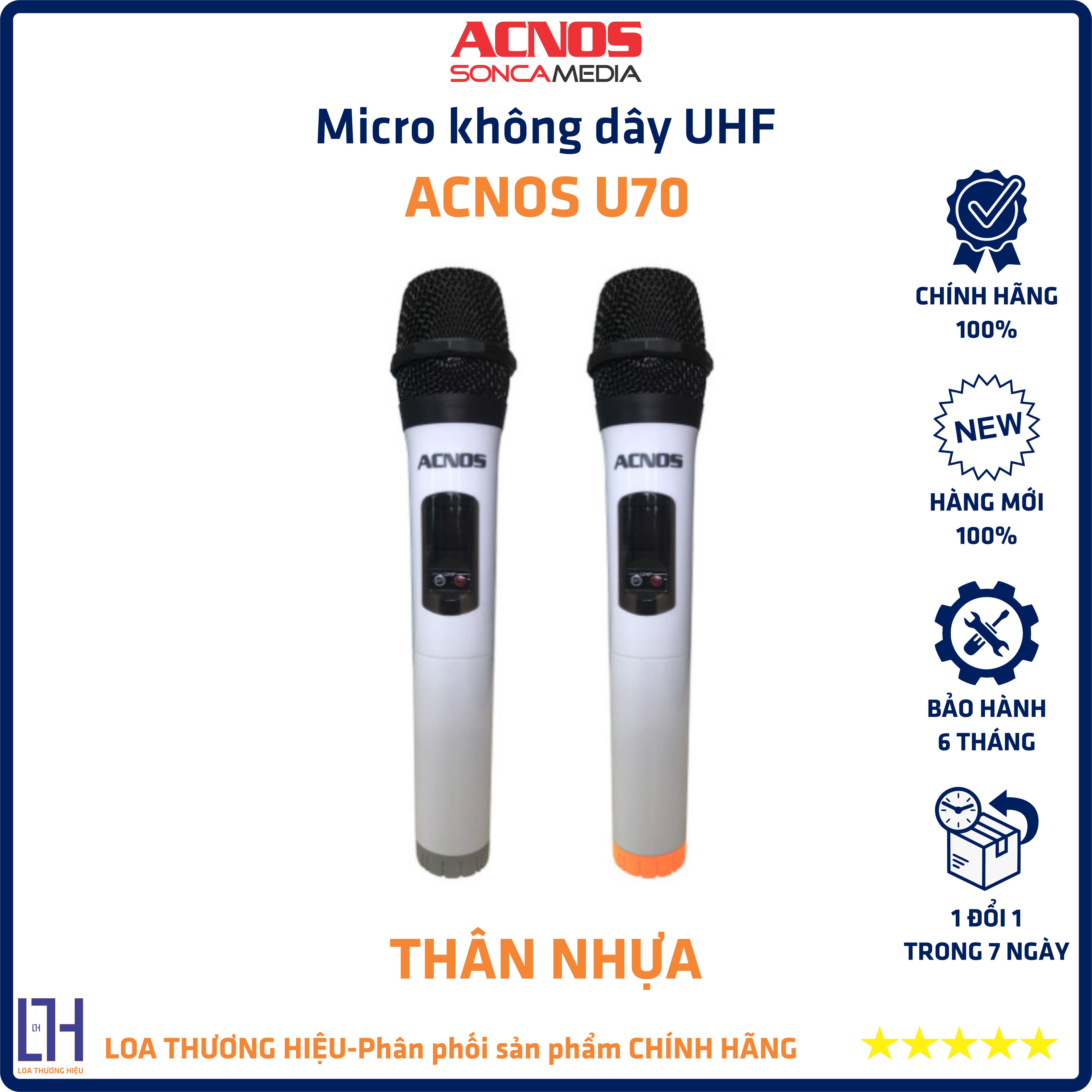 Micro không dây uhf acnos u70 dành cho dòng loa acnos - bảo hành 6 tháng | hàng chính hãng