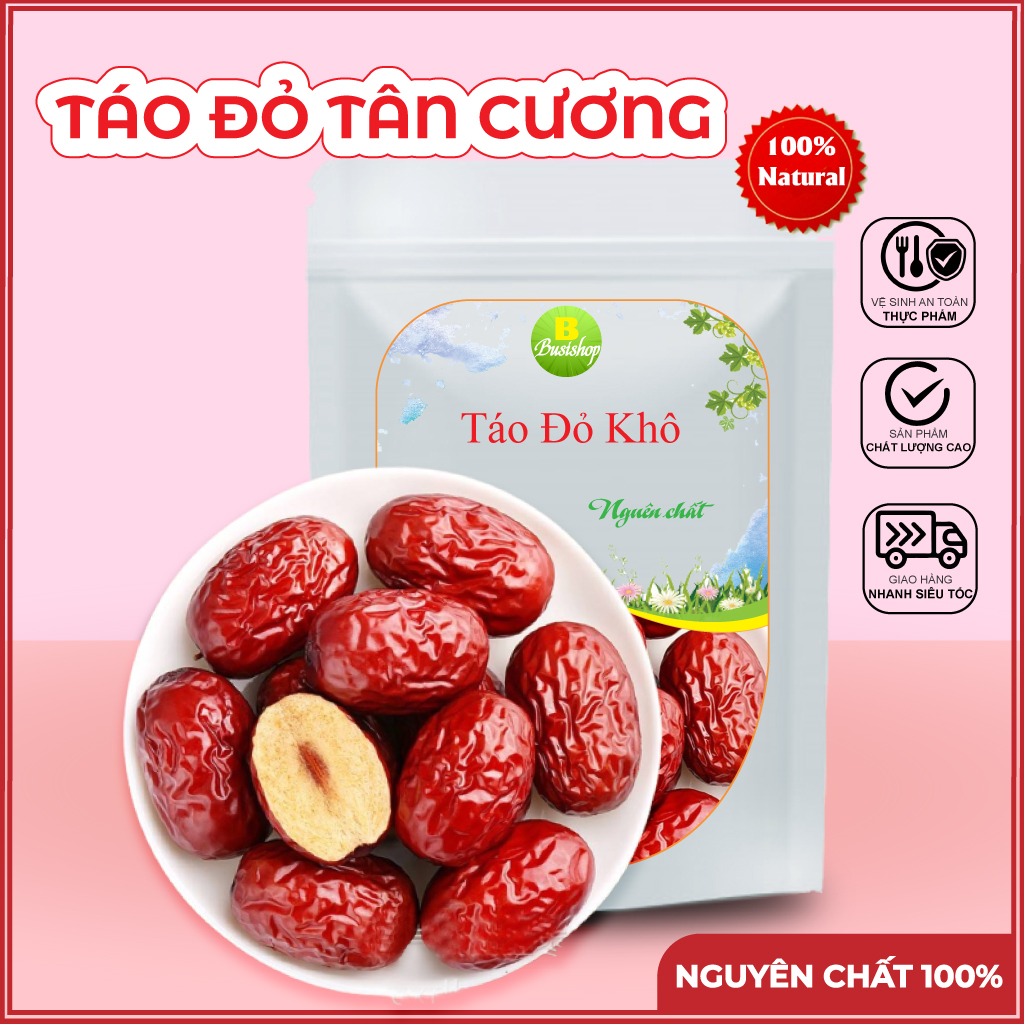 Táo đỏ khô 100g, Táo đỏ Tân Cương thượng hạng