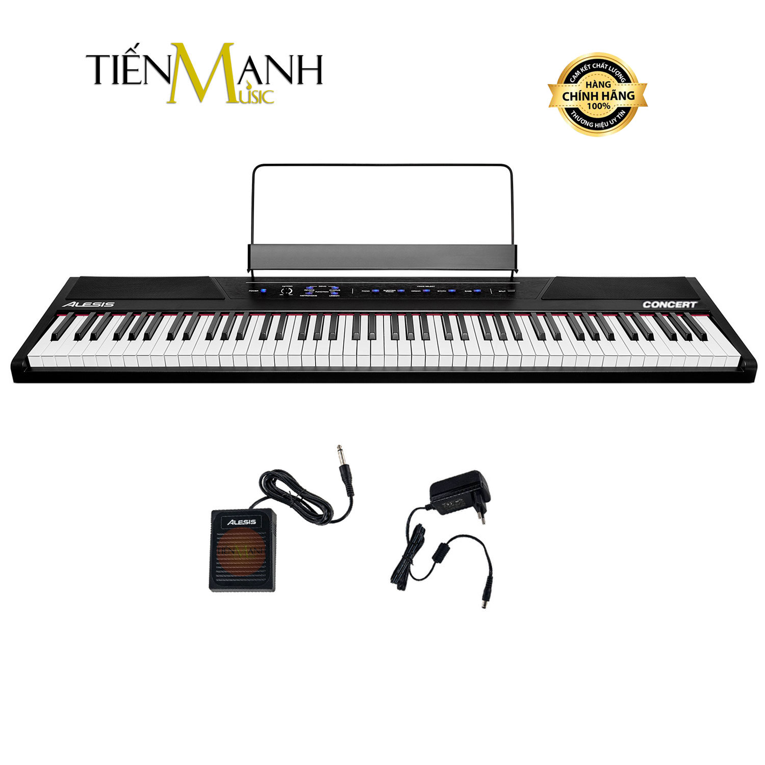 [Chính Hãng USA] Bộ Đàn Piano Điện Alesis Concert - 88 Phím nặng Cảm ứng lực Có Loa