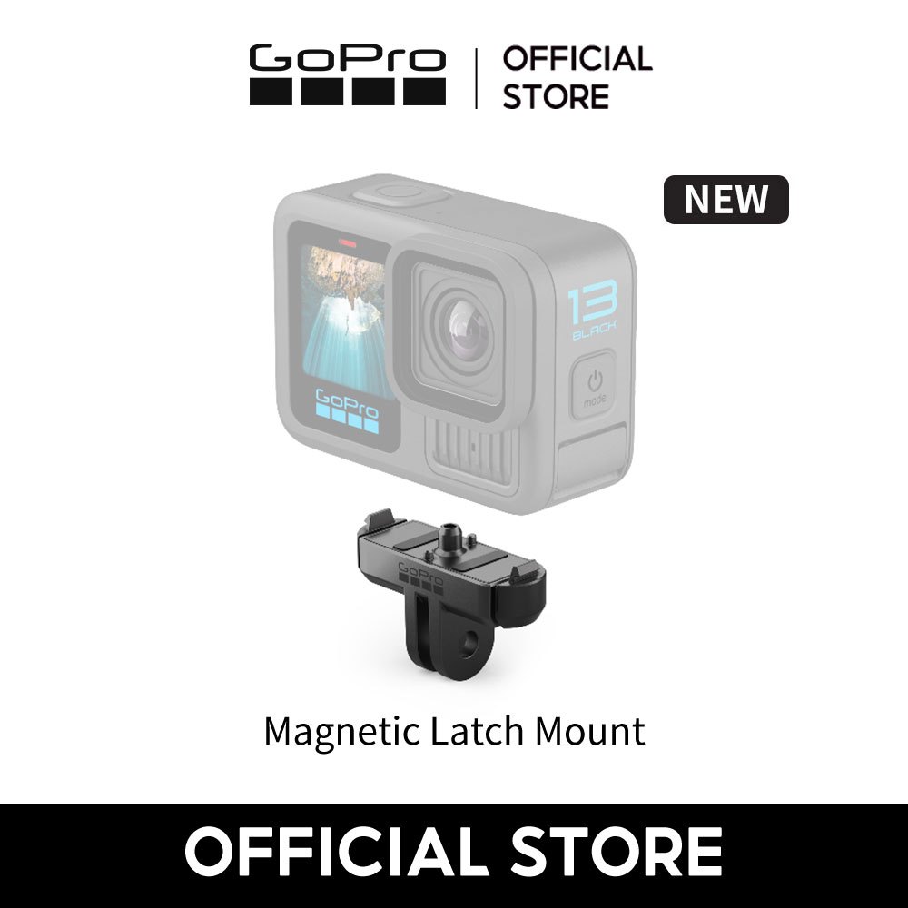  GoPro Magnetic Latch Mount - Ngàm khóa từ tính dành cho Hero13 Black dễ dàng tháo lắp nhờ thiết kế nam châm từ tính tiện lợi hơn khi gắn vào các phụ kiện khác 