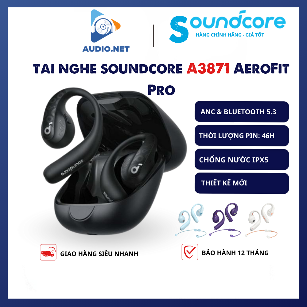 Tai nghe không dây nhét tai anker ldac a3871 aerofit pro , bluetooth 5.3, ipx5 - bảo hành 12 tháng