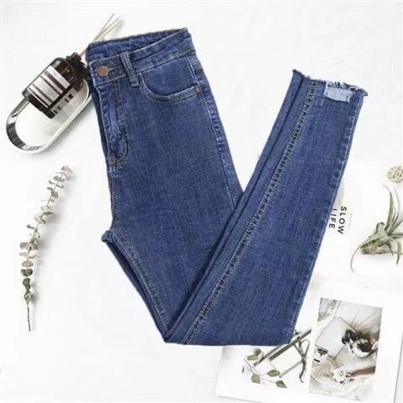 Quần Jean Nữ ST 56 XANH WASH KHÔNG LAI (Có Size Đại) - Quần Jeans Nữ Lưng Cao Co Giãn Tốt - Quần Bò Nữ Kiểu Dáng Basic - 080203
