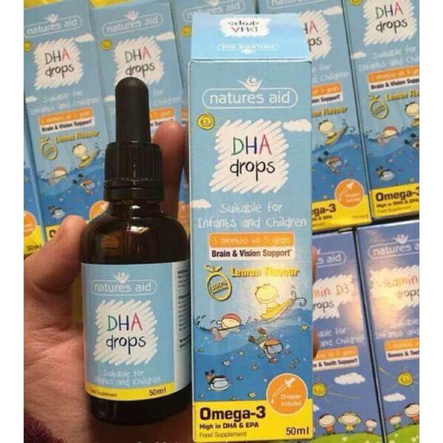 🍀vitamin dha drops dạng giọt bổ sung dha cho bé - uk 🍀