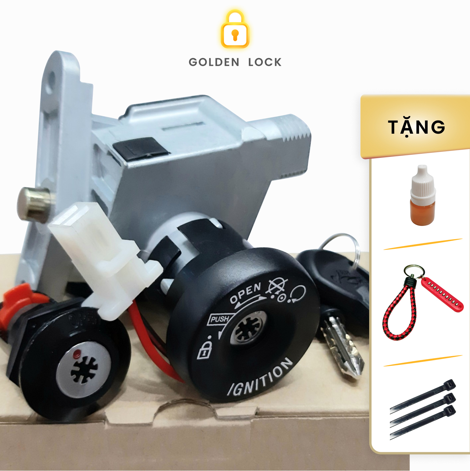 Bộ ổ khoá xe sh 150 ý/ dylan/ ps chìa 8 cạnh chống trộm hàng đài loan