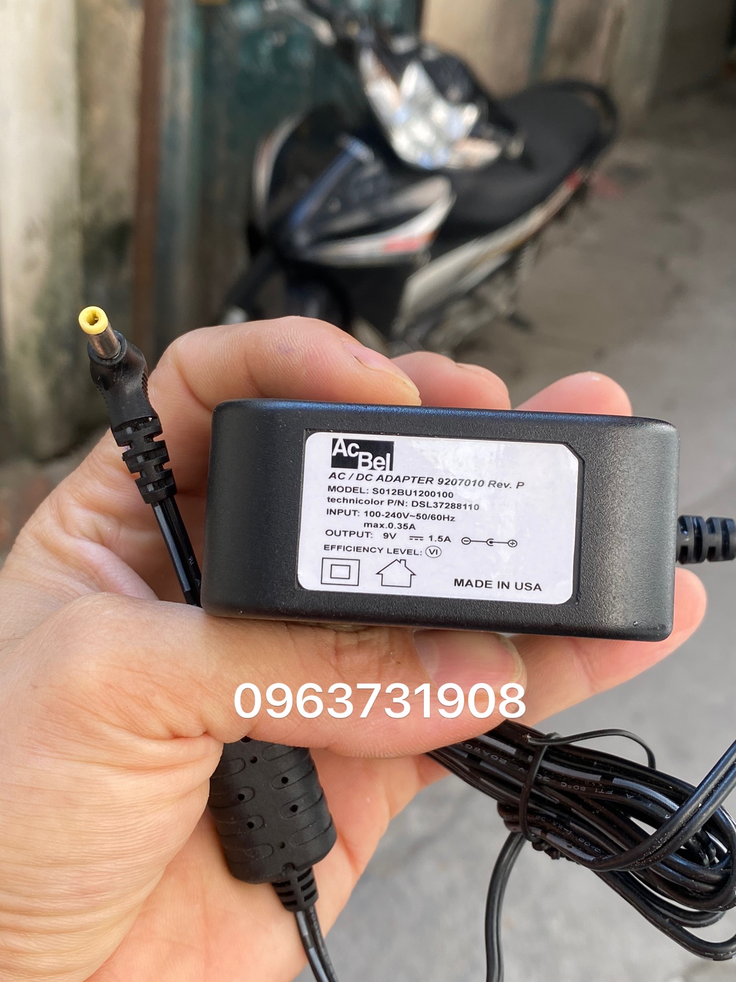 Cục nguồn 9V 1.5A chân cắm 4.0*1.7mm chuẩn acbel cung cấp