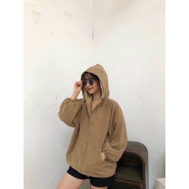 Áo khoác da lộn fom dơi